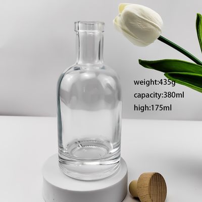 Glass Beverage Bottle 700ml 750ml 1L Nordic Empty Rum Whisky Vodka Spirit With Cork