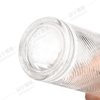 Glass Collar Round Shape 750ml Decorative Bottle with Customized Screen Printing
