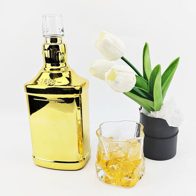 High White Glass Material 500ml Square Glass Bottle for Wine Alcohol 750ml Spirits
