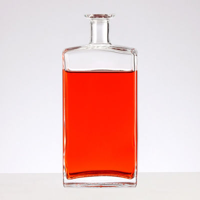 Collar Material Clear Glass 100ml 200ml 375ml Whisky Vodka Bottle with Cork Stopper