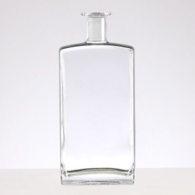 Collar Material Clear Glass 100ml 200ml 375ml Whisky Vodka Bottle with Cork Stopper