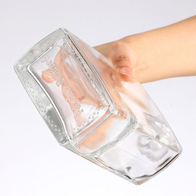 Collar Material Clear Glass 100ml 200ml 375ml Whisky Vodka Bottle with Cork Stopper