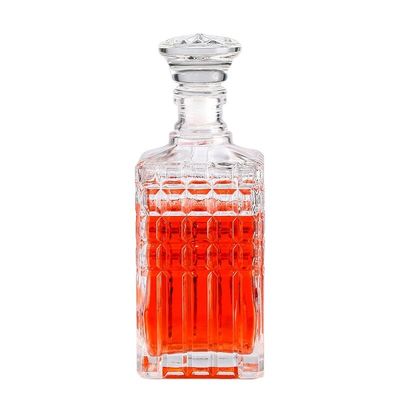 500ml 750ml Clear Glass Bottle for Whisky Brandy Vodka High End Luxury Cork Sealing