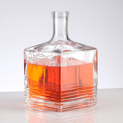 Custom Color 500ml 700ml 750ml Nordic Empty Rum Whisky Vodka Spirit Glass Liquor Bottle With Cork For Liquor Whiskey