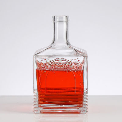 Custom Color 500ml 700ml 750ml Nordic Empty Rum Whisky Vodka Spirit Glass Liquor Bottle With Cork For Liquor Whiskey