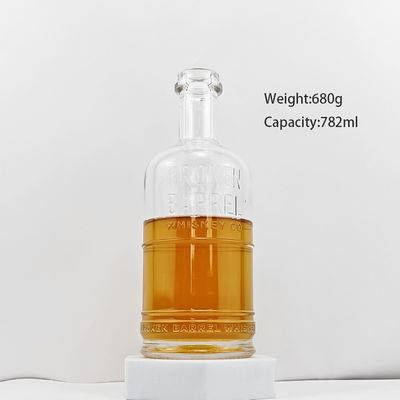500ml 750ml Round Glass Bottle for Whiskey Gin Vodka Spirits Alcoholic Beverages