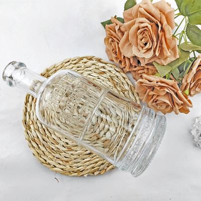500ml 750ml Round Glass Bottle for Whiskey Gin Vodka Spirits Alcoholic Beverages