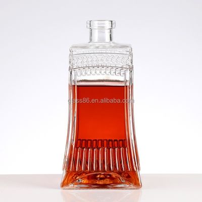 Base Material Glass Wine Bottle with Cork Direct 750ml 500ml Bottle