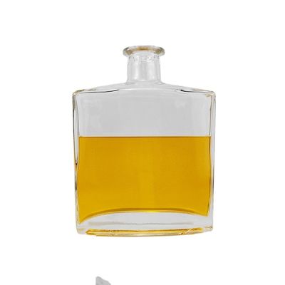 Acceptable Customer's Logo 500ml Clear Square Glass Bottle with Cork Cap