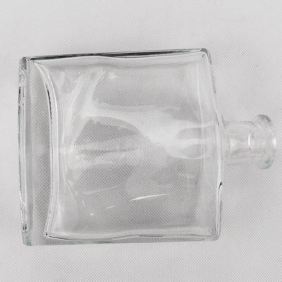 Acceptable Customer's Logo 500ml Clear Square Glass Bottle with Cork Cap