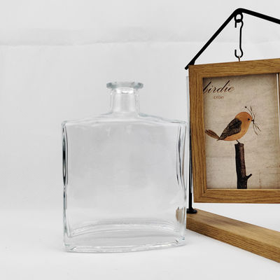 Acceptable Customer's Logo 500ml Clear Square Glass Bottle with Cork Cap