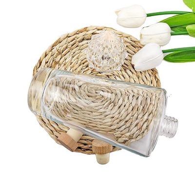 Industrial Beverage Clear Glass Aromatherapy Scented Bottle Acid Etch Surface Handling