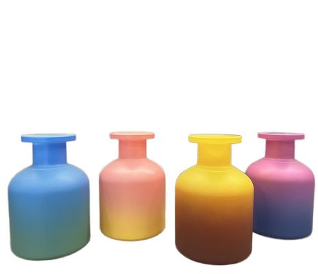 50ml 100ml Black Frosted Glass Essential Oils Diffuser Simple Round Reed Diffuser Bottle