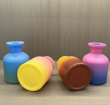 50ml 100ml Black Frosted Glass Essential Oils Diffuser Simple Round Reed Diffuser Bottle