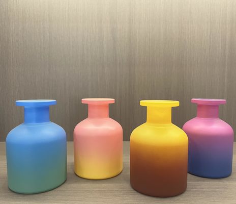 50ml 100ml Black Frosted Glass Essential Oils Diffuser Simple Round Reed Diffuser Bottle