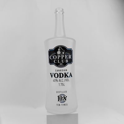 Custom Glass Bottle Round Empty Vodka Whiskey 750ml 1000ml Decorative Liquor Bottles