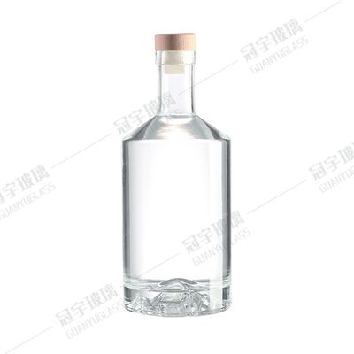 750ml Cylindrical Vodka Glass Wine Bottle Glass Bottle with Acid Etch Surface Handling