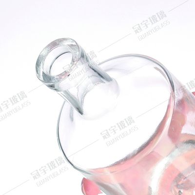 750ml Cylindrical Vodka Glass Wine Bottle Glass Bottle with Acid Etch Surface Handling