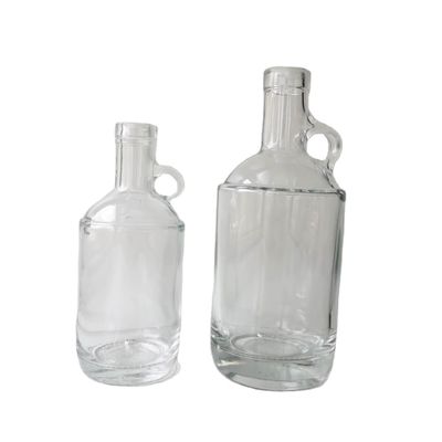 Glass Products 750ml Bottle With Cork For Liquor Vodka Clear Glass Collar