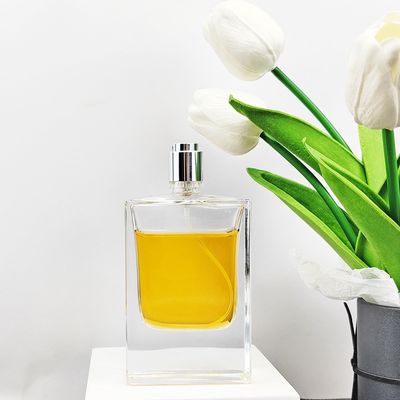 Clear 100ml 50ml Glass Perfume Refill Bottle with Silver Sprayer Stylish and Durable