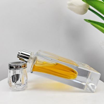 Clear 100ml 50ml Glass Perfume Refill Bottle with Silver Sprayer Stylish and Durable