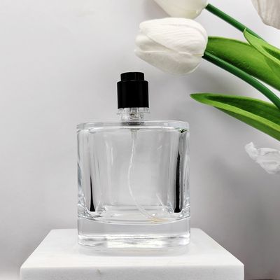 Glass Body Material 100ml Unique Empty Perfume Bottle with Sprayer and Cork Cap