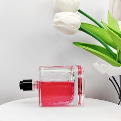 Glass Body Material 100ml Unique Empty Perfume Bottle with Sprayer and Cork Cap