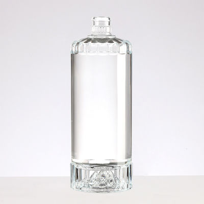 Customized Logo Clear Glass Round Wine Bottle with Short Neck and Thin Mouth Beverage