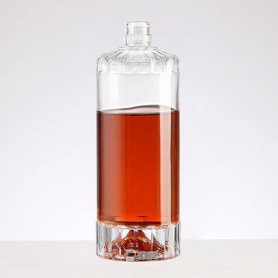 Customized Logo Clear Glass Round Wine Bottle with Short Neck and Thin Mouth Beverage