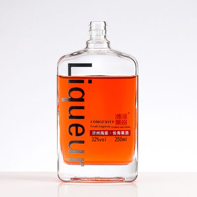 Collar Material Clear Glass 250ml Custom Wine Bottle for Fruit Liqueur Packaging