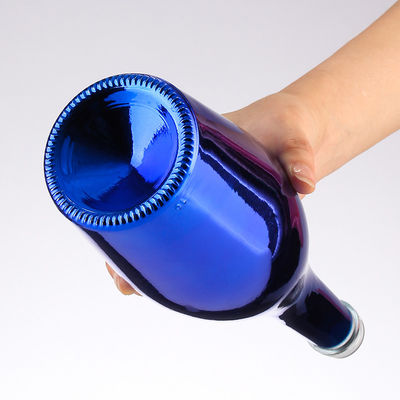 750ml Antique Blue Champagne Glass Bottle Wine Bottle with SCREW CAP Sealing Type