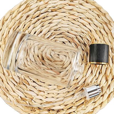Empty Silver Cap Round Glass Perfume Bottle with Thick Bottom and Clear Material