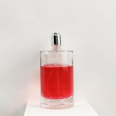 Empty Silver Cap Round Glass Perfume Bottle with Thick Bottom and Clear Material