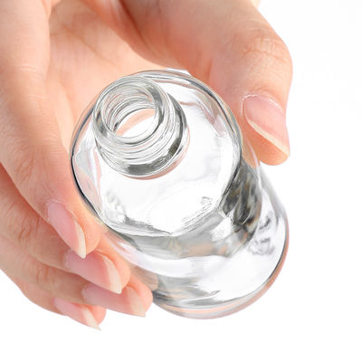 50ml/100ml Glass Perfume Bottle with CROWN CAP Sealing Type and Transparent Empty Design