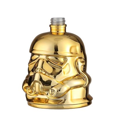 Creative Golden Skull Vodka Shot Whiskey Decanter Glass Bottle with Screw Cap 200ml