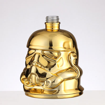 Creative Golden Skull Vodka Shot Whiskey Decanter Glass Bottle with Screw Cap 200ml