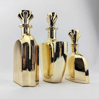 Glass Base Material Aromatherapy Bottle 300ml Gold Electroplated Perfume Oil Bottle