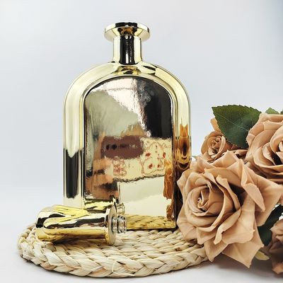 Glass Base Material Aromatherapy Bottle 300ml Gold Electroplated Perfume Oil Bottle