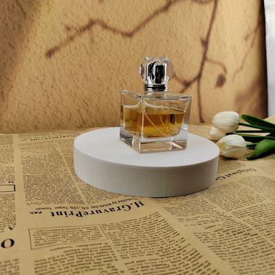 Clear Frosted Flat Square Empty Glass Perfume Bottle 15ml 30ml 50ml 60ml with Glass Cap