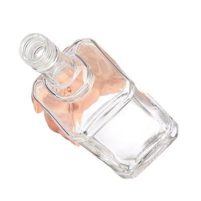 Clear 1L Square Glass Bottle for Alcohol Spirits Liquor Whisky Gin 750ml 1000ml 200ml