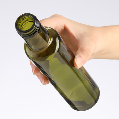 Customer's Choice 500ml Cylindrical Green Condiment Glass Bottles for Olive Oil 250ml