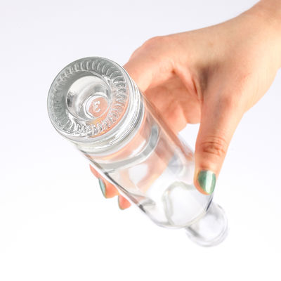 Clear 750ml Tequila Empty Wine Bottle with Lid and Hot Stamping Surface Handling Tesla