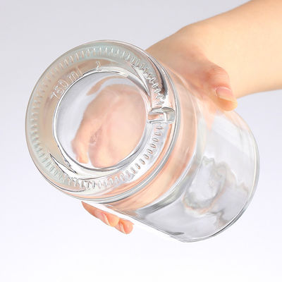 Brandy Liquor Gin Glass Bottle with Stopper 750ml Vodka Glass Body Material