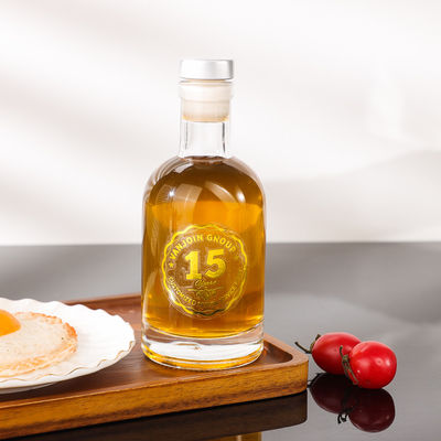 Collar Material Clear Glass Body Material Glass 500ml Airtight Cork Cap Bottle for Liquor