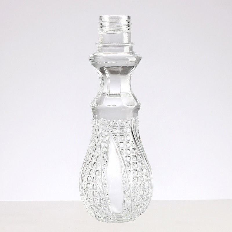 Glass Small Wine Bottle with Embossed Engraved Mini Liquor Decanter Stopper Lid 50ml 100ml