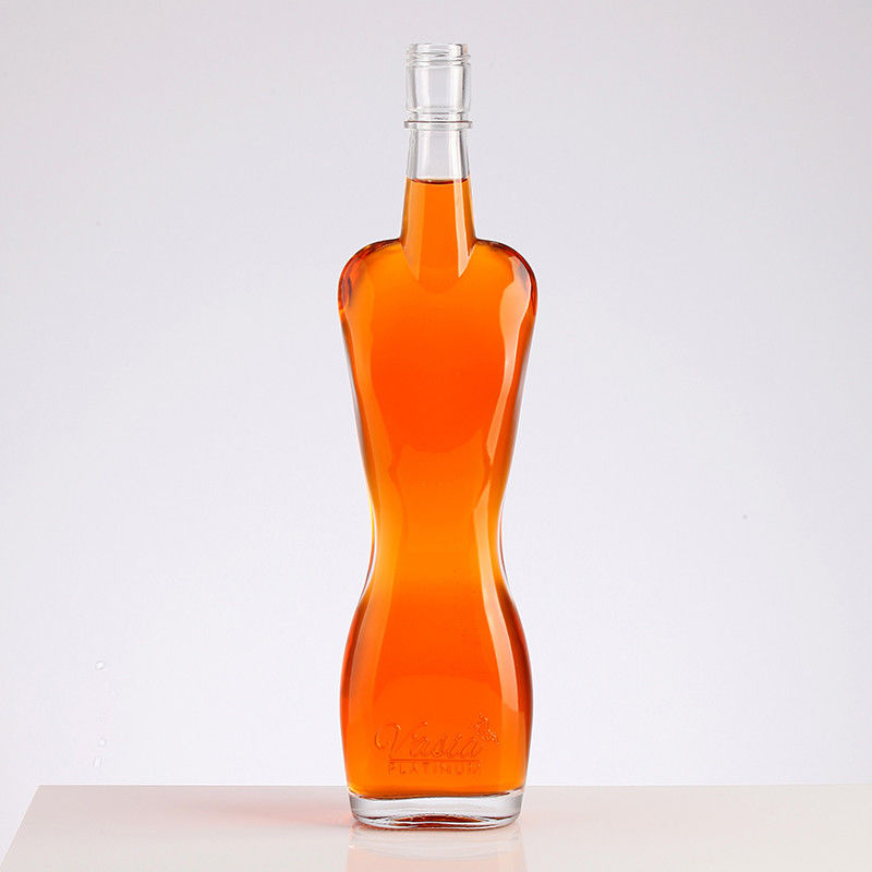 Glass Collar 500ml 50cl Woman Body Shape Whisky Spirits Rum Bottle with Tamper Evident Cap