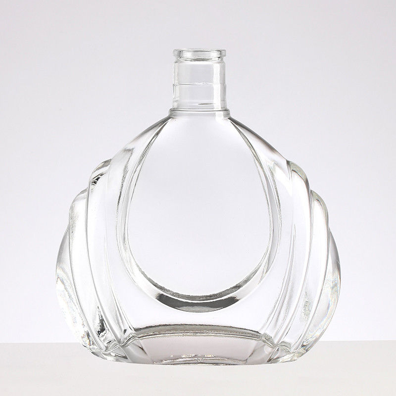 Transparent Brandy Bottle 750ml Drop Shape with Customized Logo and Label Printing