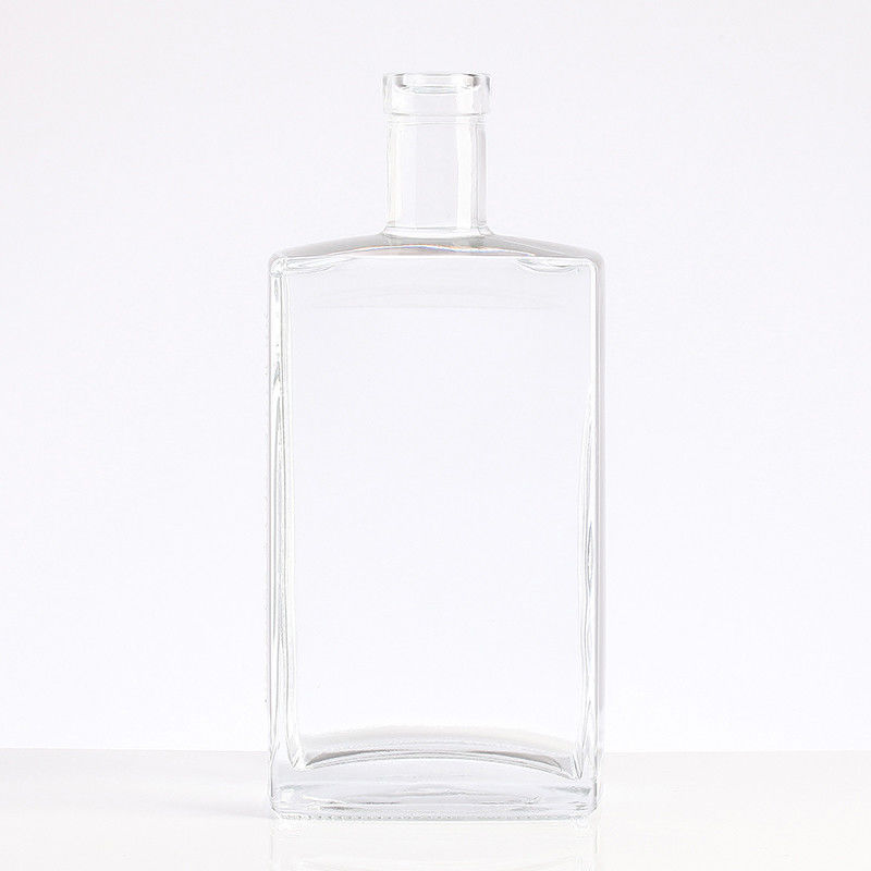Customized Clear Glass Flat Square Wine Bottle for Medicinal Liquor OEM/ODM Welcome
