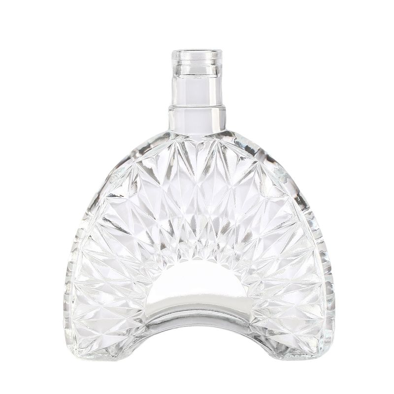 Hot Stamping Surface Handling 500 ml Glass Bottle for Whisky Drinks in Clear Design