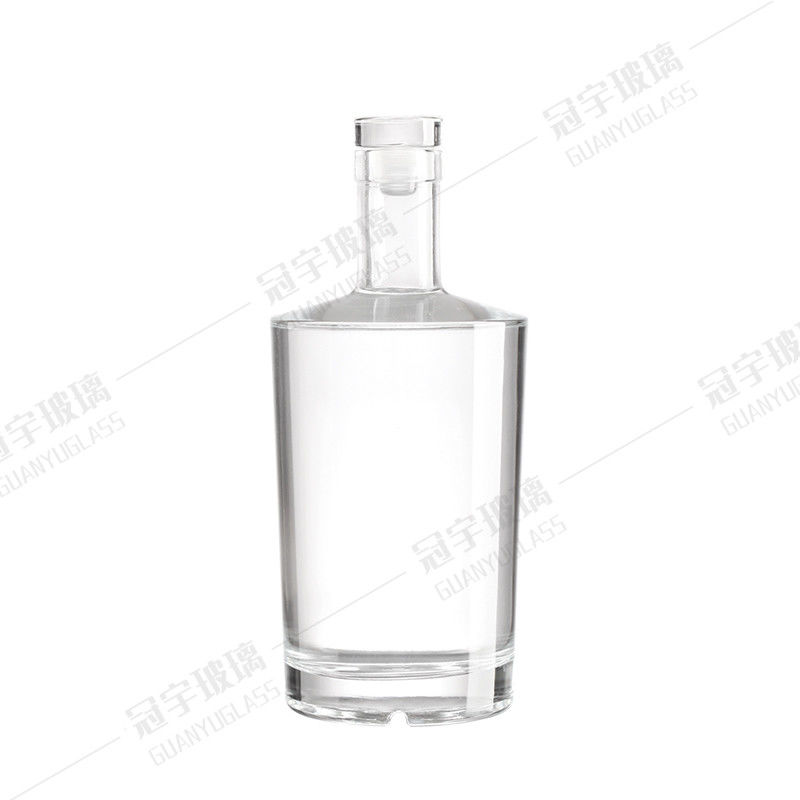 Acid Etch Surface Handling Custom Size Accepted Transparent Glass Bottle for Vodka Spirits